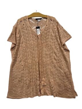 BCBGMaxAzria NWT Open Crochet Poncho in Pink Sand Ends7/31